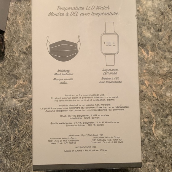 BNWT Accutime Thermometer LED Touchscreen Watch in Camo (comes with mask) unisex - Picture 5 of 8